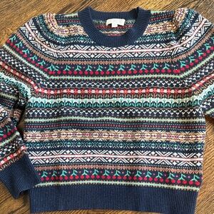 J. CREW colorful  Patterned Sweater. Great for the upcoming holidays.